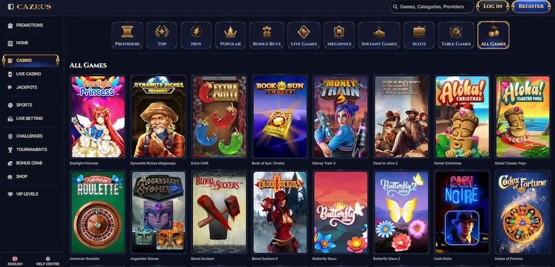 Cazeus, cazeus casino games